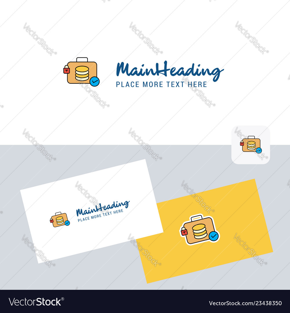 Database briefcase logotype with business card Vector Image Database briefcase logotype with business card