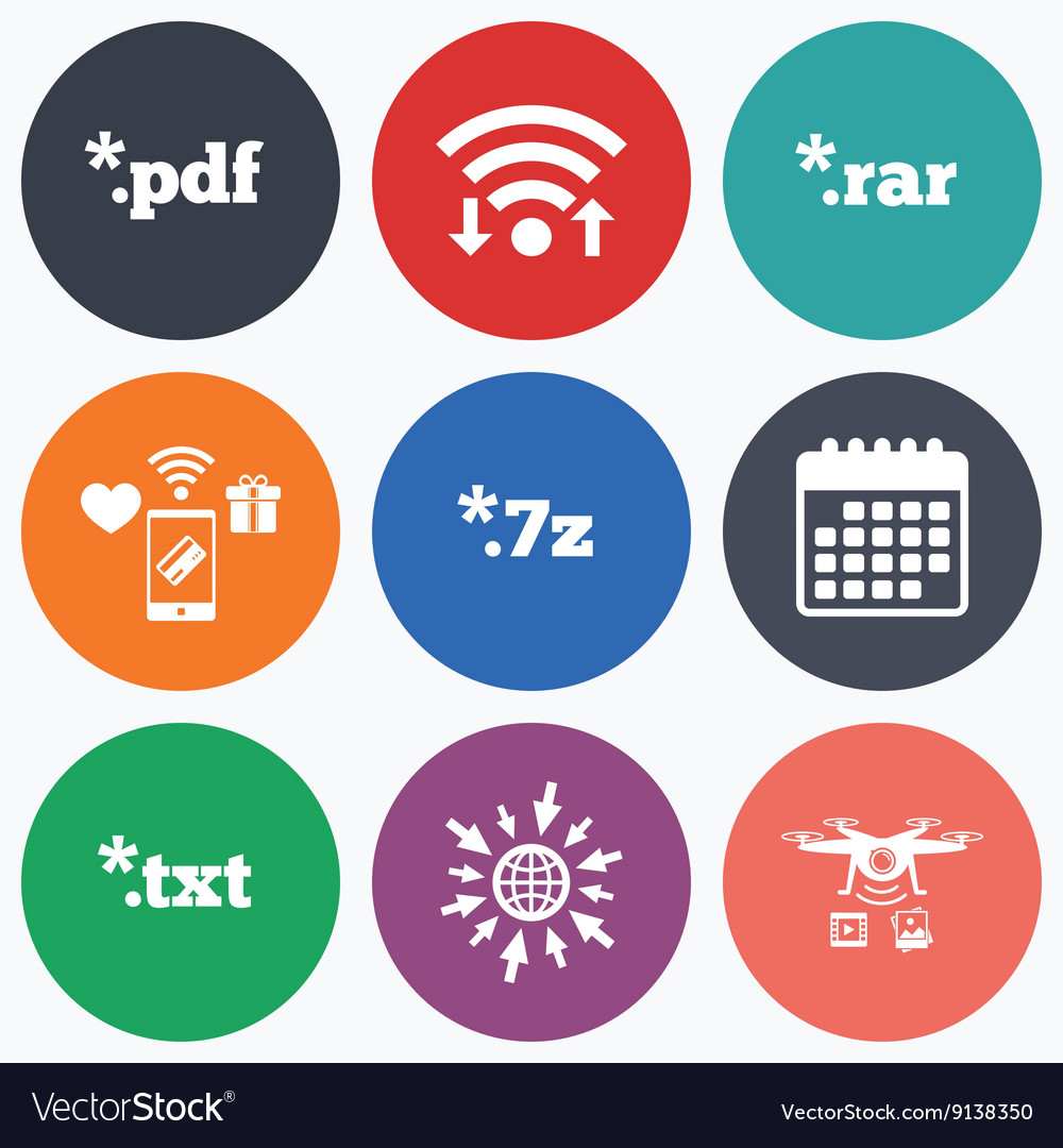 Document signs file extensions symbols