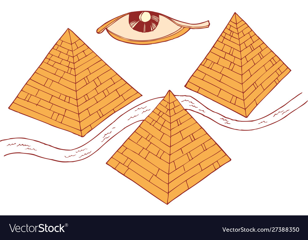 Egypt symbols and pyramids eps 10 vector image Egypt symbols and pyramids eps 10