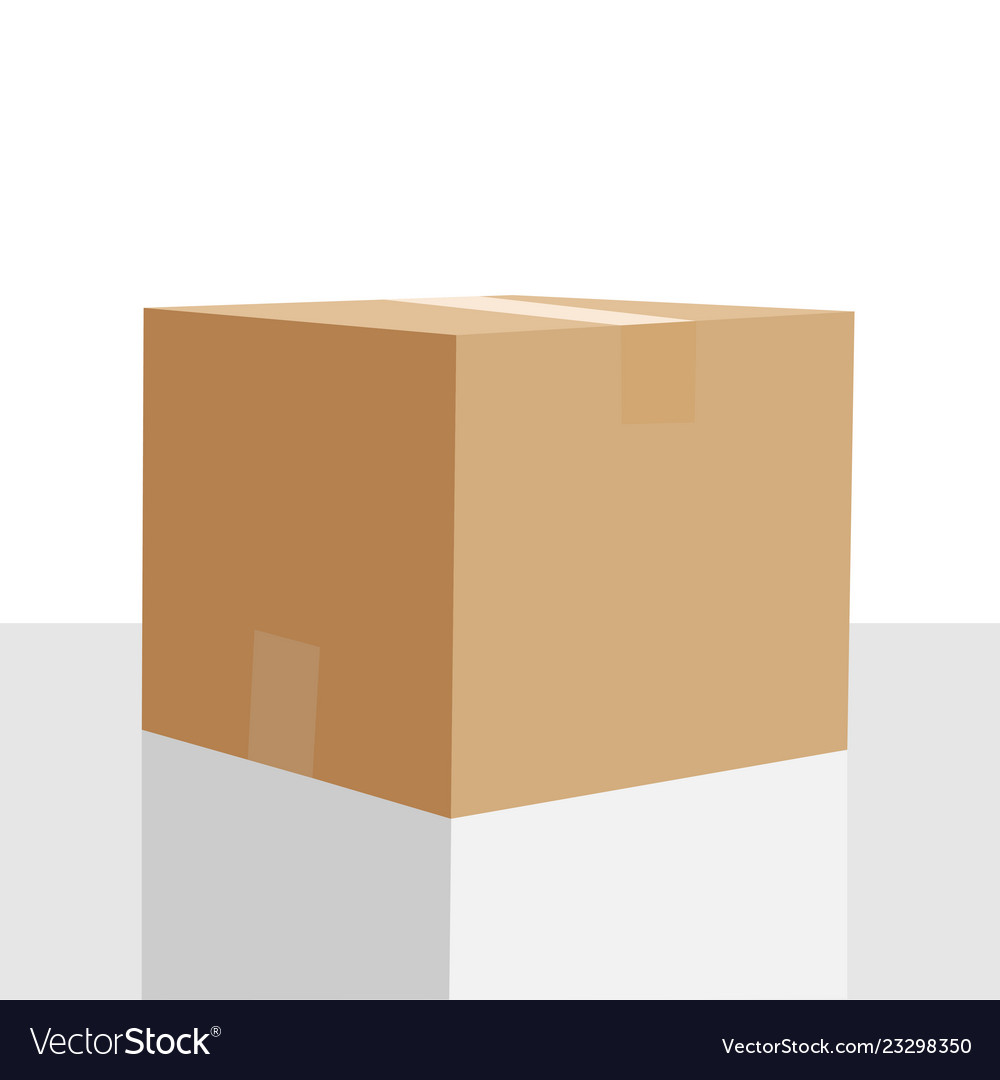 Empty closed box mockup post container for goods