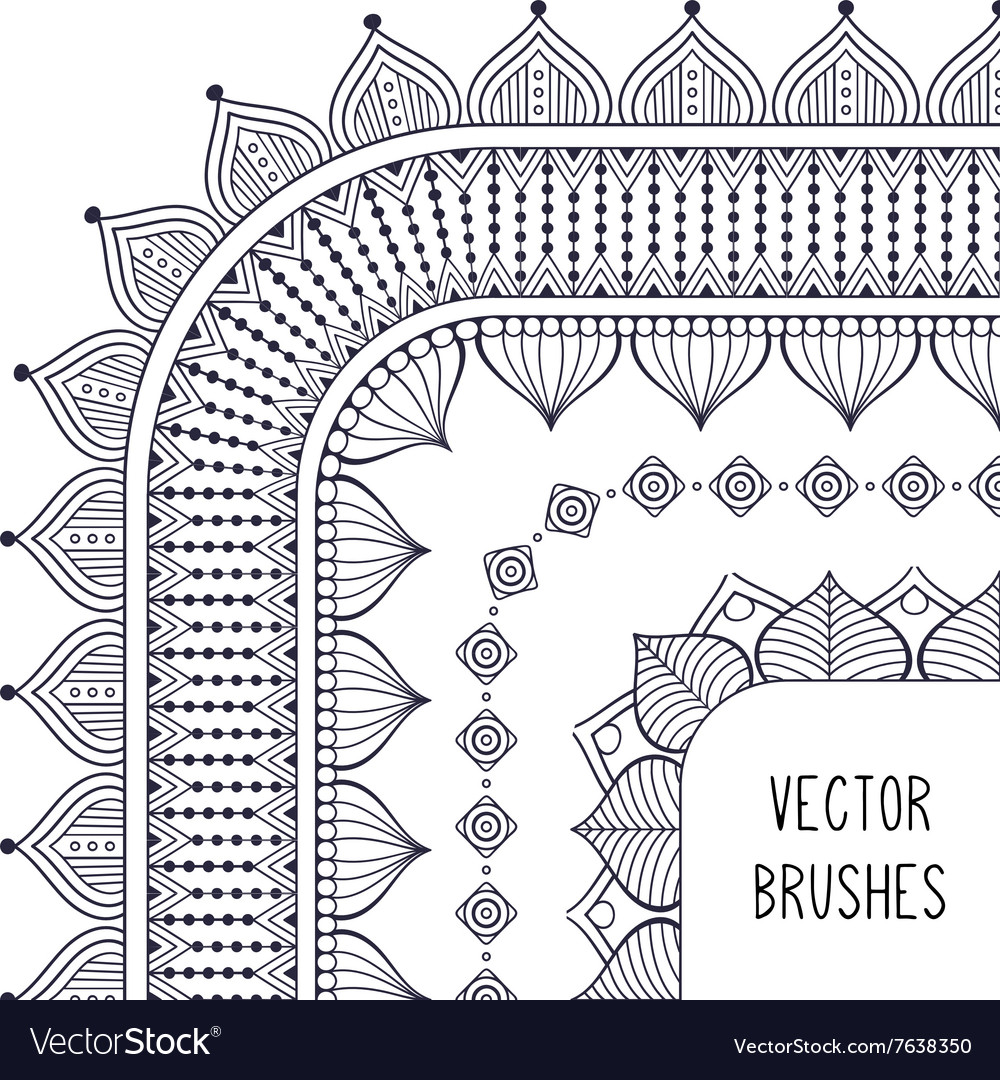 Ethnic brush collection Royalty Free Vector Image