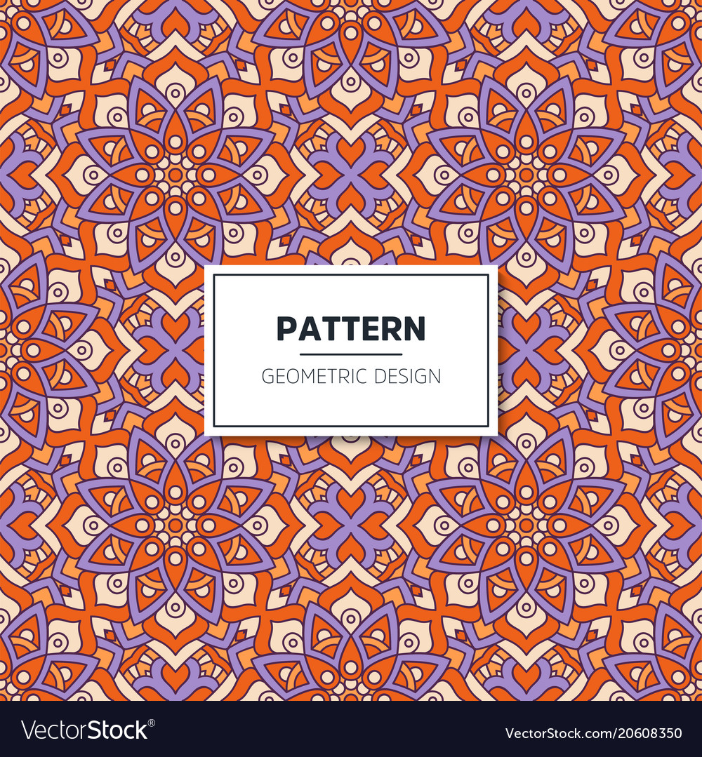 Ethnic floral seamless pattern with mandalas