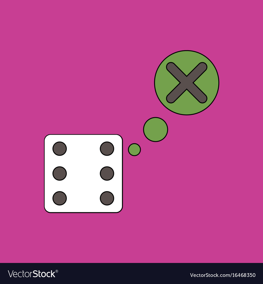 Flat icon design collection dice and x mark