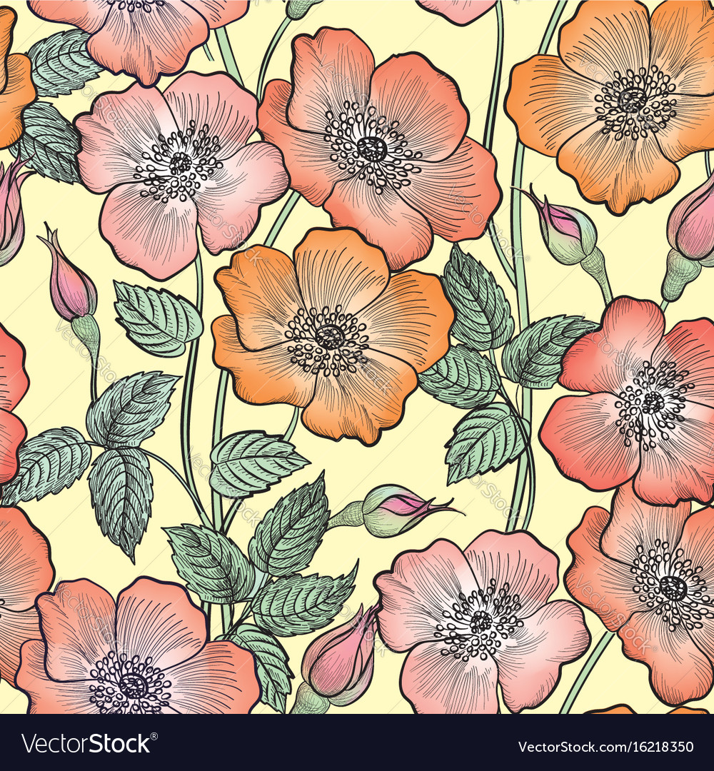 Floral seamless pattern flower background