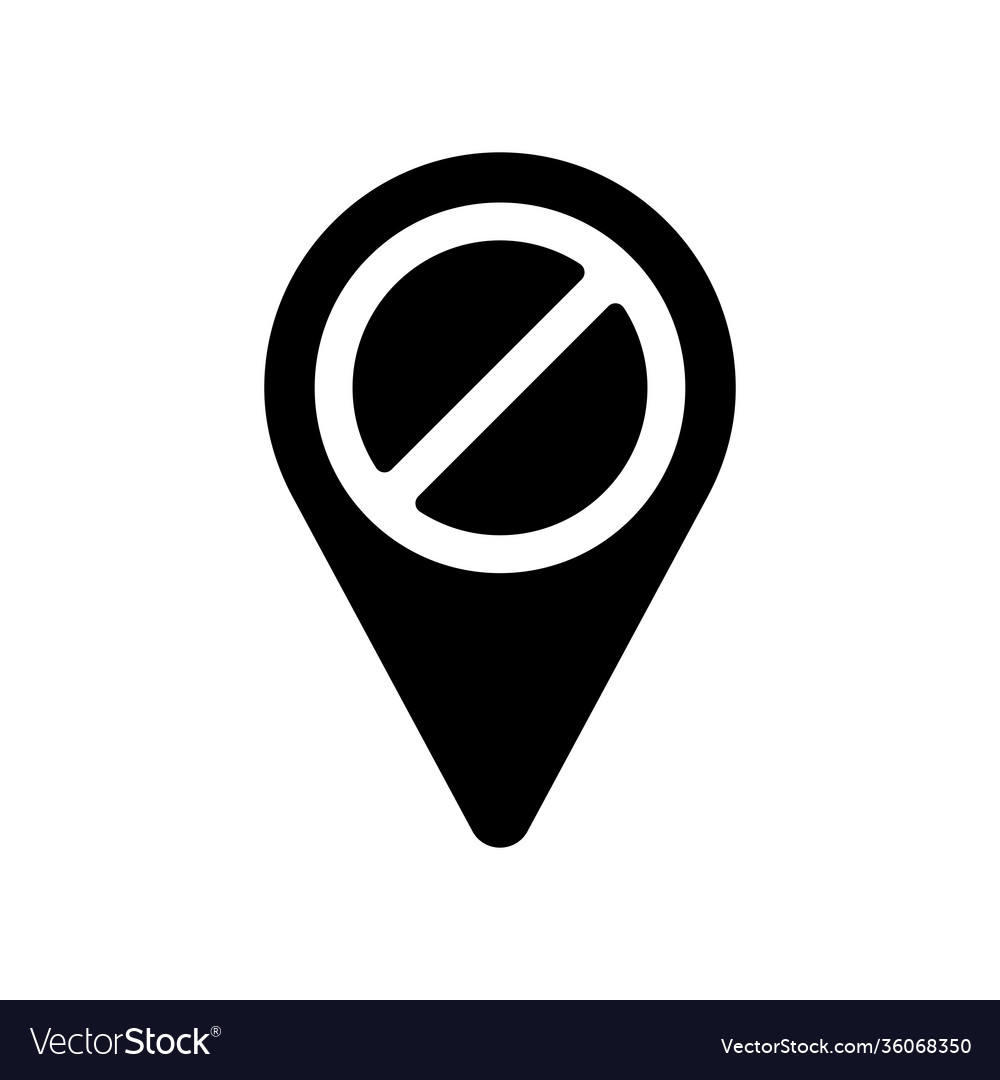 Forbidden pin map glyph icon pointer