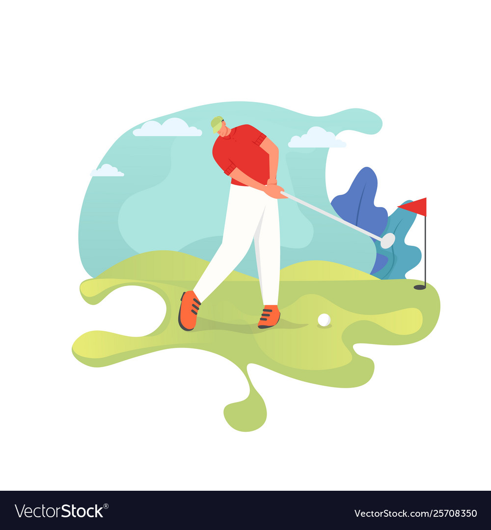 Golf player flat style design vector image Golf player flat style design