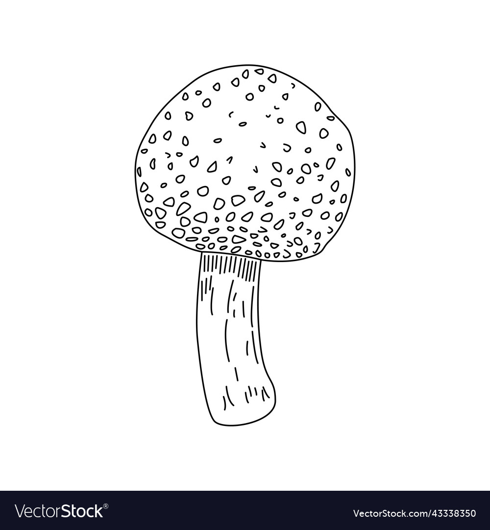Icon mushroom using filled line style isolated