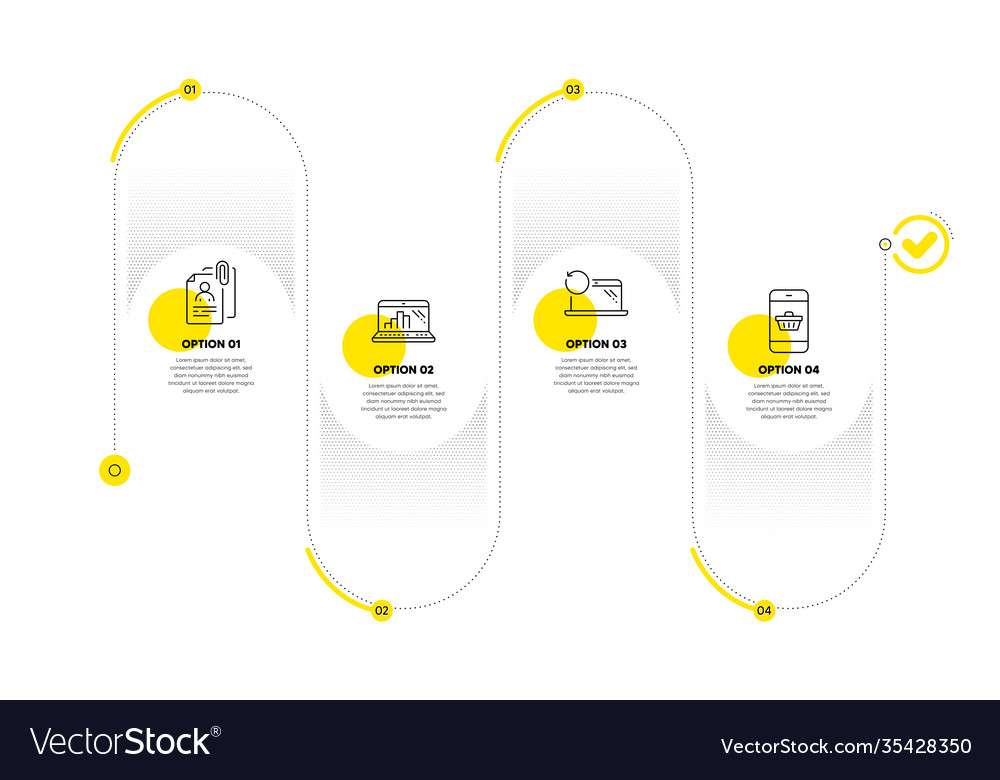 Interview documents graph laptop and recovery Vector Image