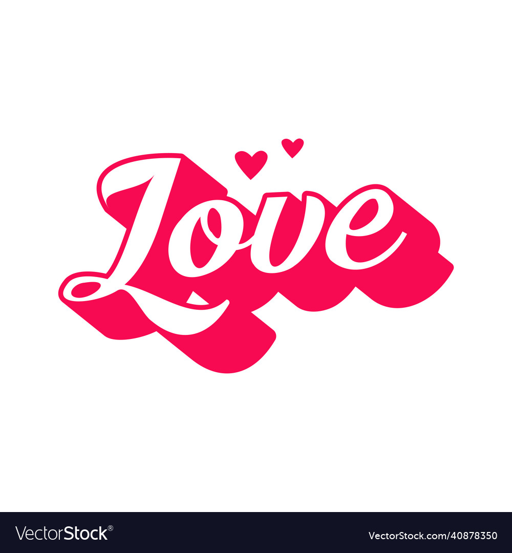 Love lettering pink design valentines day card