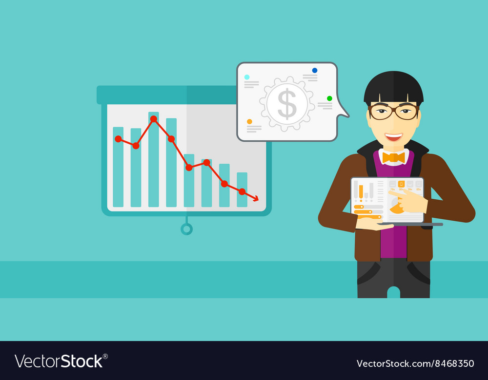 Man presenting report