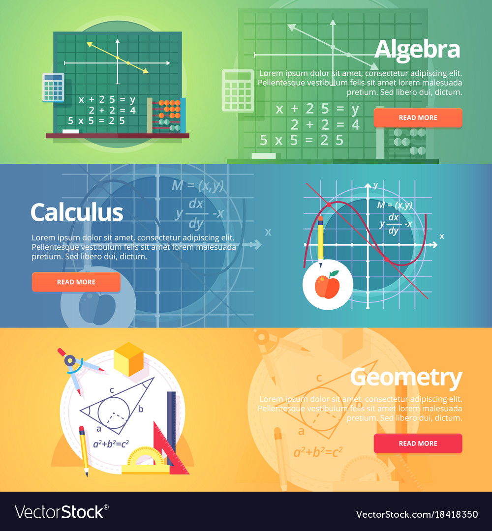 Mathematical science algebra calculus geometry Vector Image