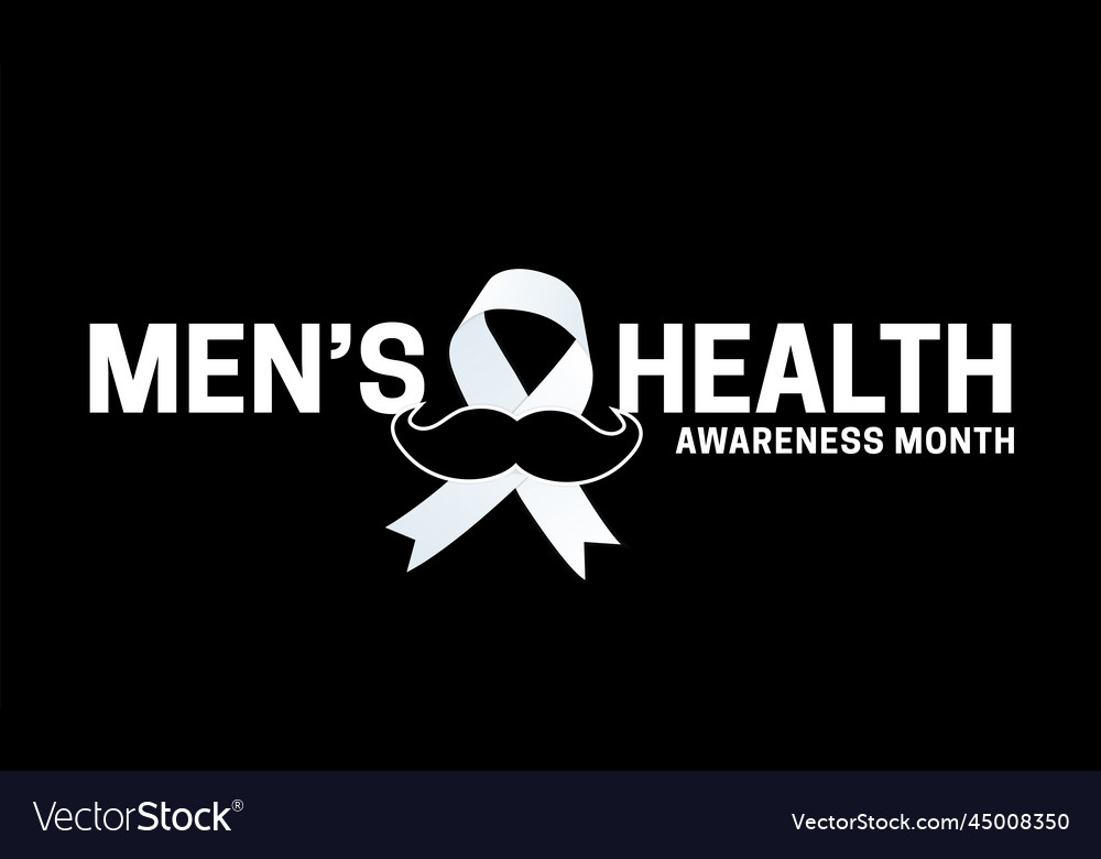 Mens Health Awareness Month Background With Ribbon