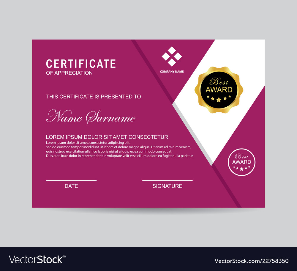 Modern certificate Royalty Free Vector Image - VectorStock