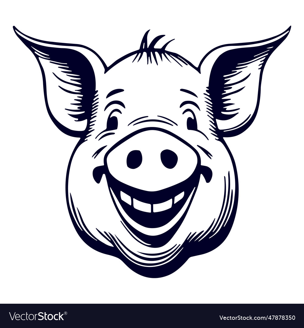 Pig face logo Royalty Free Vector Image - VectorStock