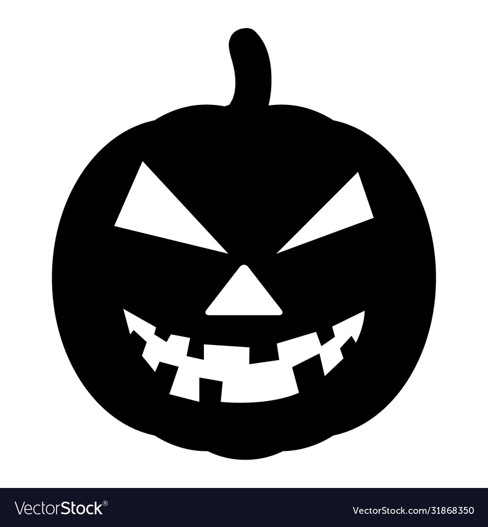 Pumpkin halloween icon flat silhouette Royalty Free Vector