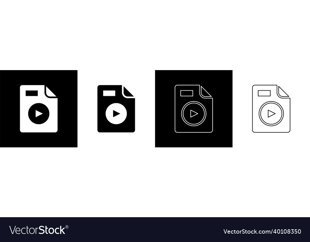 Set avi file document download button icon Vector Image Set avi file document download button icon