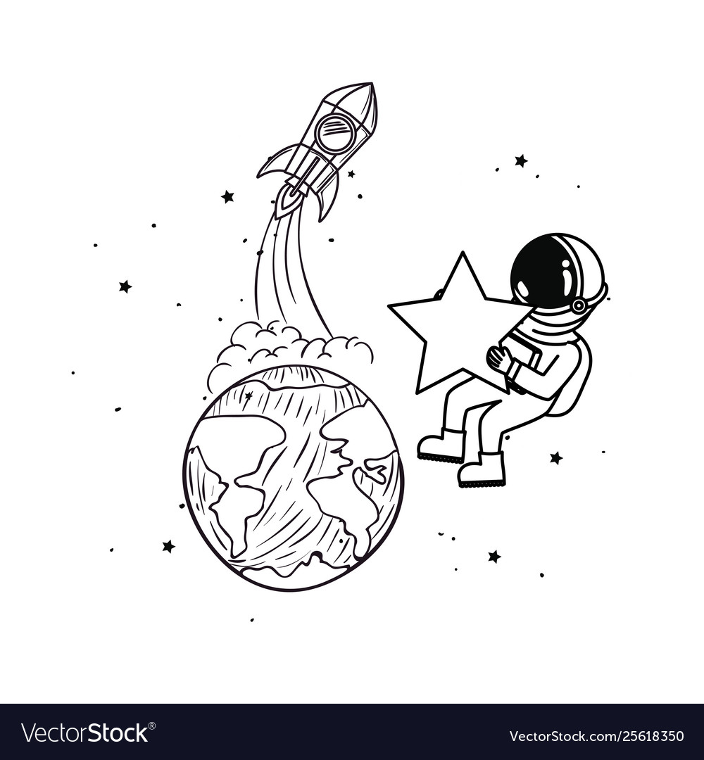 Silhouette astronaut with spacesuit Vector Image Silhouette astronaut with spacesuit