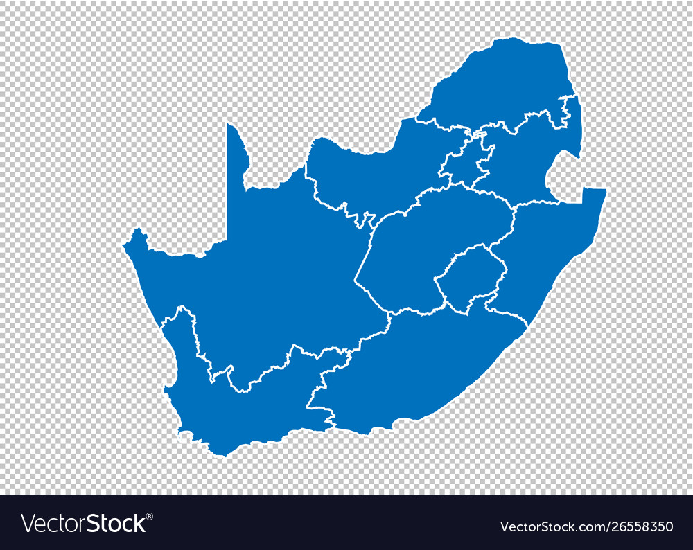 South africa map - high detailed blue