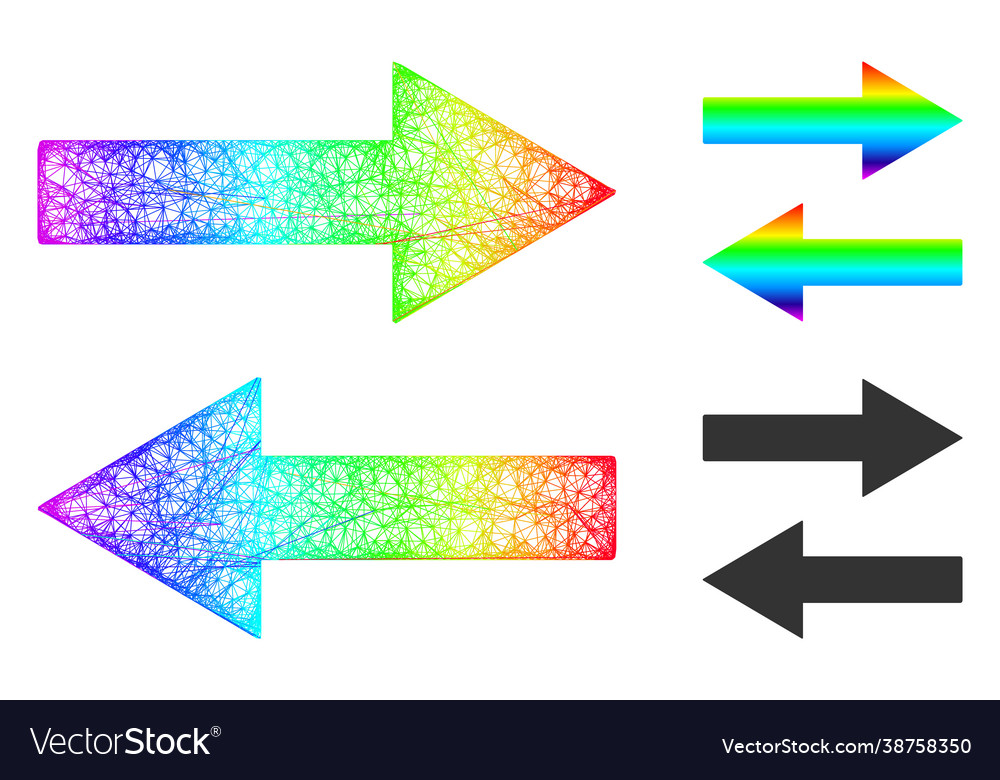 Spectral net mesh gradient horizontal flip arrows vector image Spectral net mesh gradient horizontal flip arrows