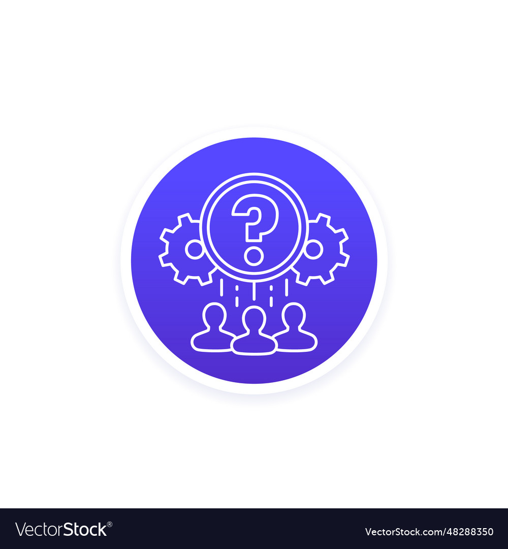Support team line icon for web