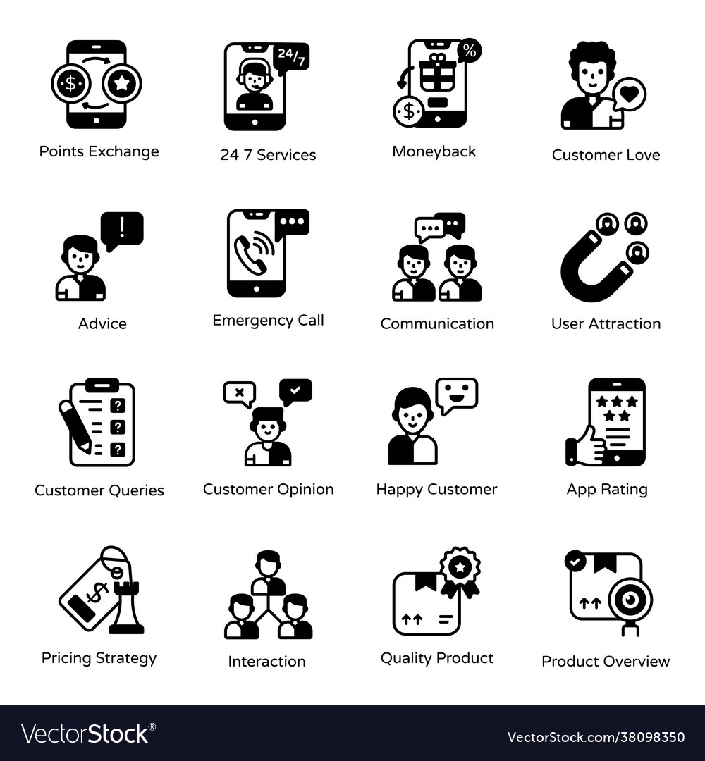 Benutzerbindung solide Icons Pack vector image Benutzerbindung solide Icons Pack