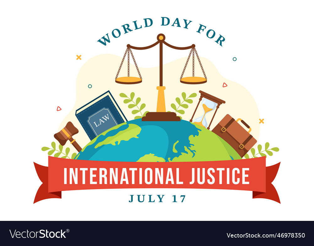 World day for international justice with earth Vector Image