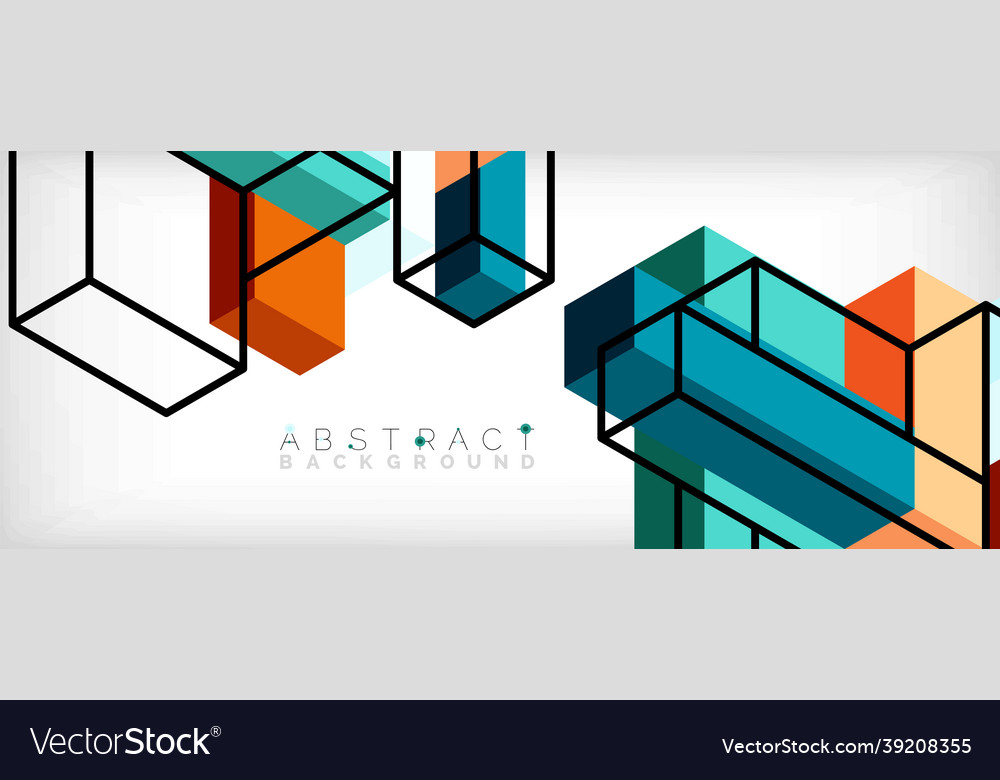 Abstract background 3d cubes cubic elements vector image Abstract background 3d cubes cubic elements