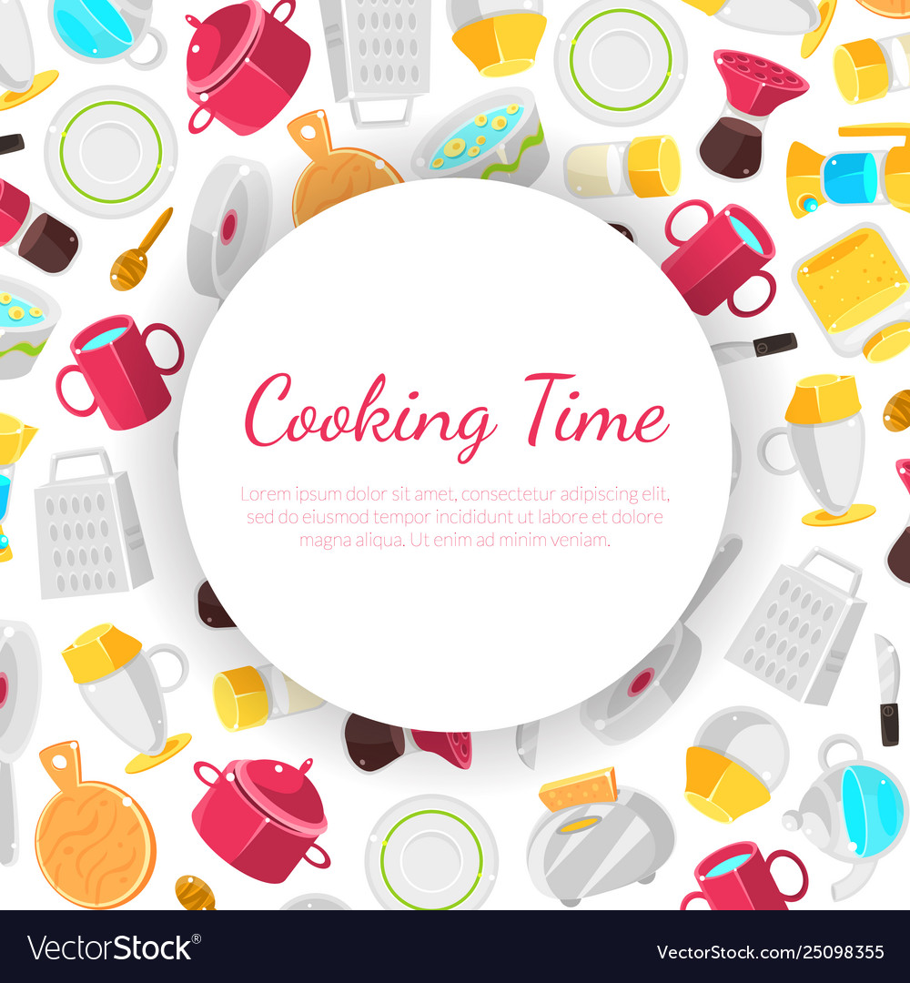 Cooking time banner template with place for text