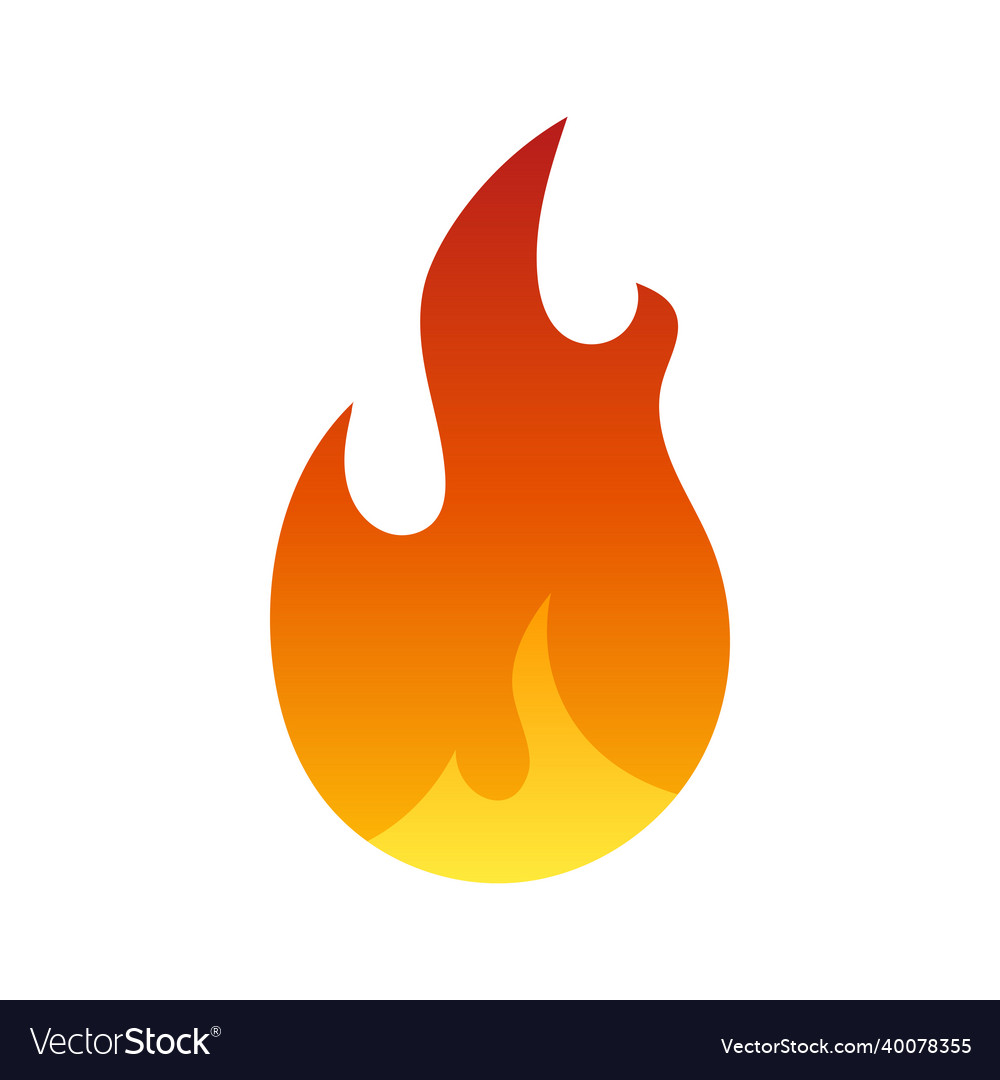 Fire icon isolated from background color gradient Vector Image