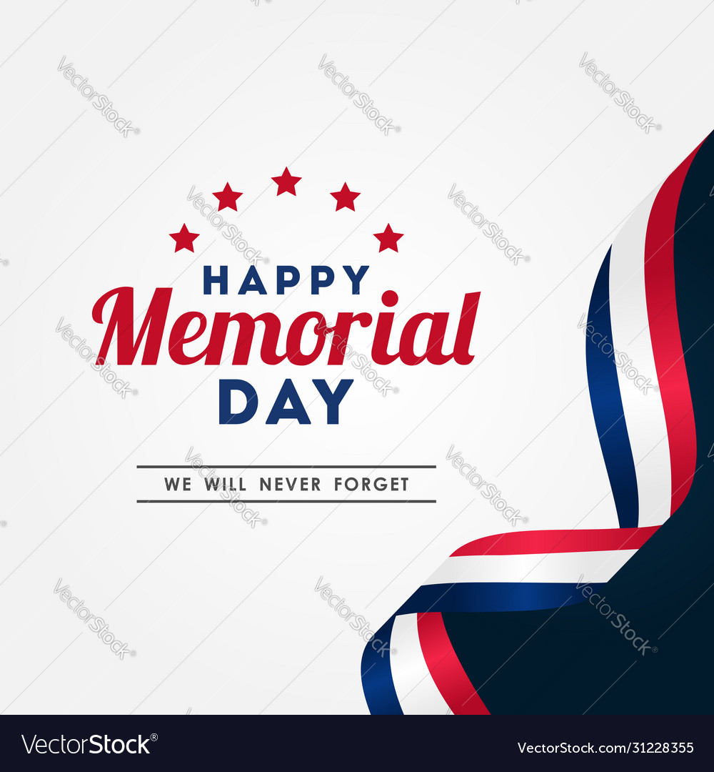 Happy memorial day design for celebrate moment