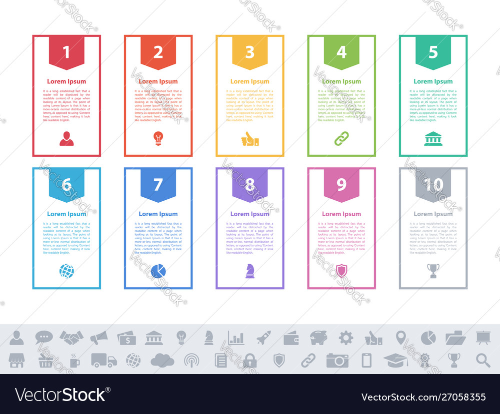 Infografisches Design Business Konzept mit 10 Schritten vector image Infografisches Design Business Konzept mit 10 Schritten