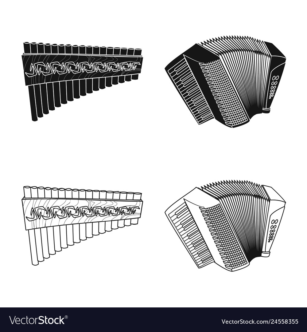 Isolated object of music and tune icon collection