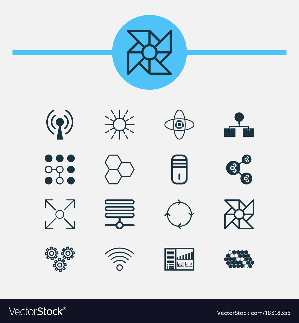 Learning icons set collection of algorithm