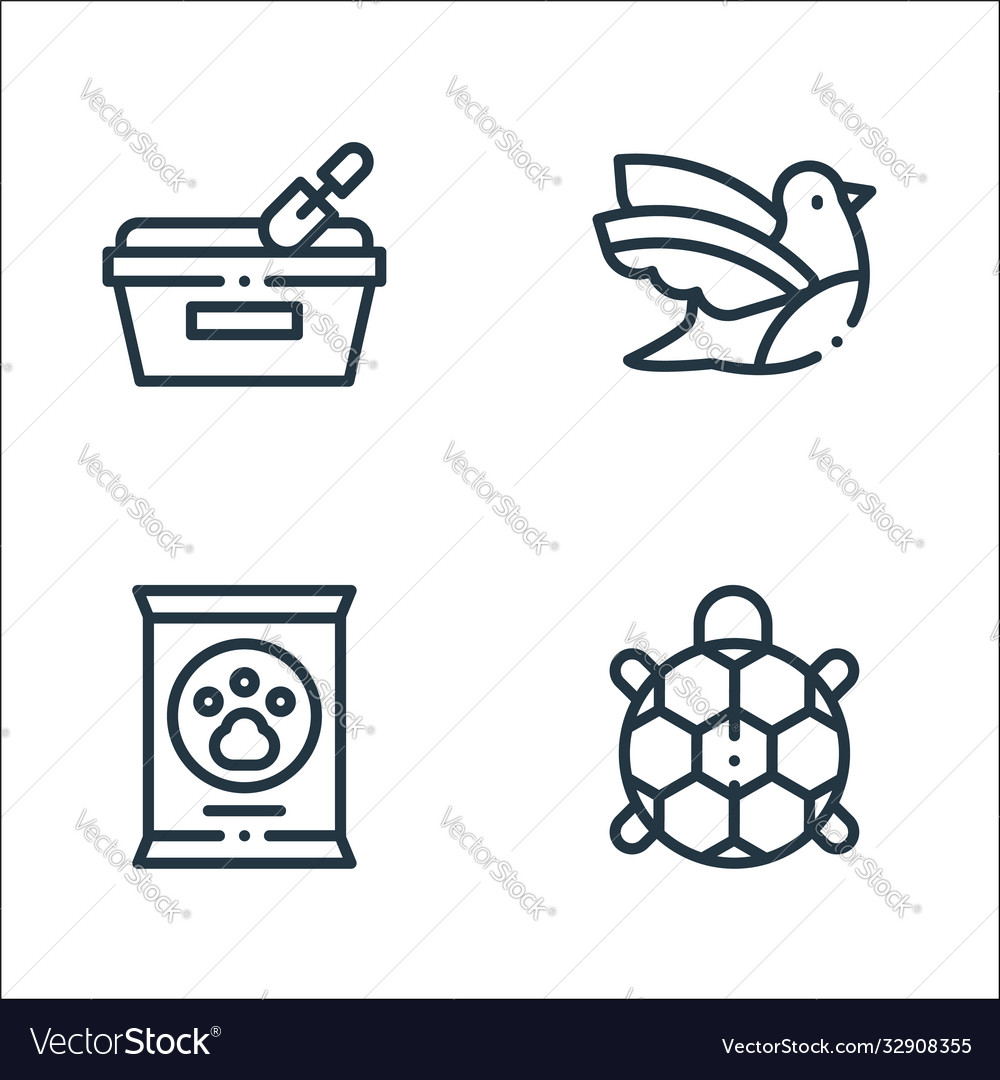 Pets line icons linear set quality