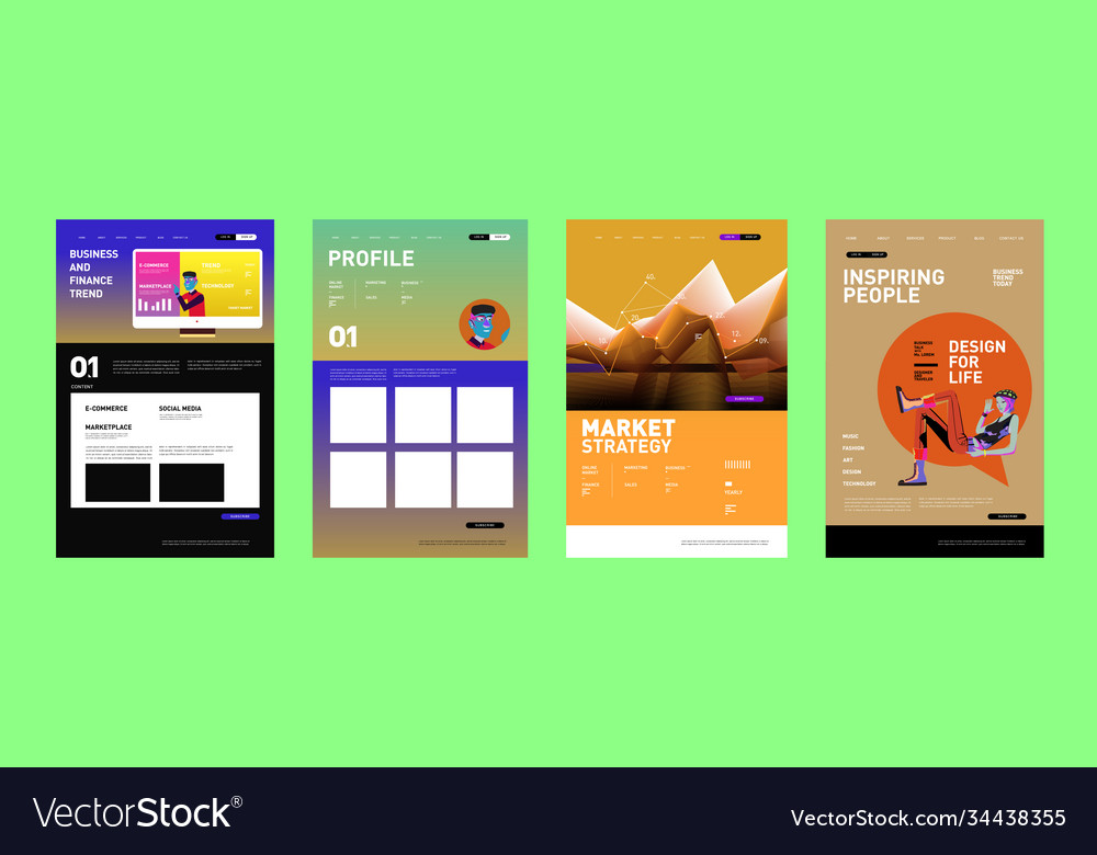 Presentation and website interface layout design
