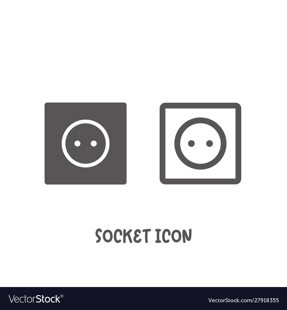 Socket icon simple flat style vector image Socket icon simple flat style