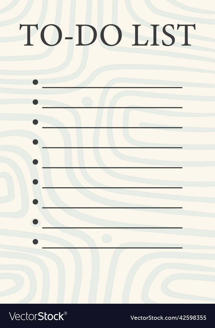 Template for to do list with doodle background Vector Image Template for to do list with doodle background