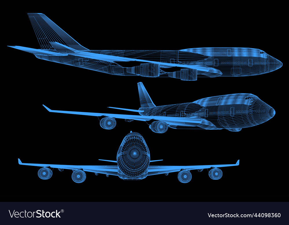 Aircraft structure for scanning technology Vector Image Aircraft structure for scanning technology