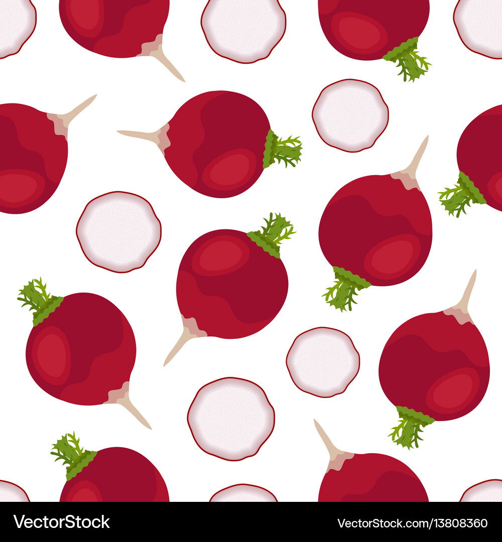 Beet seamless pattern natural healthy vegetable Vector Image