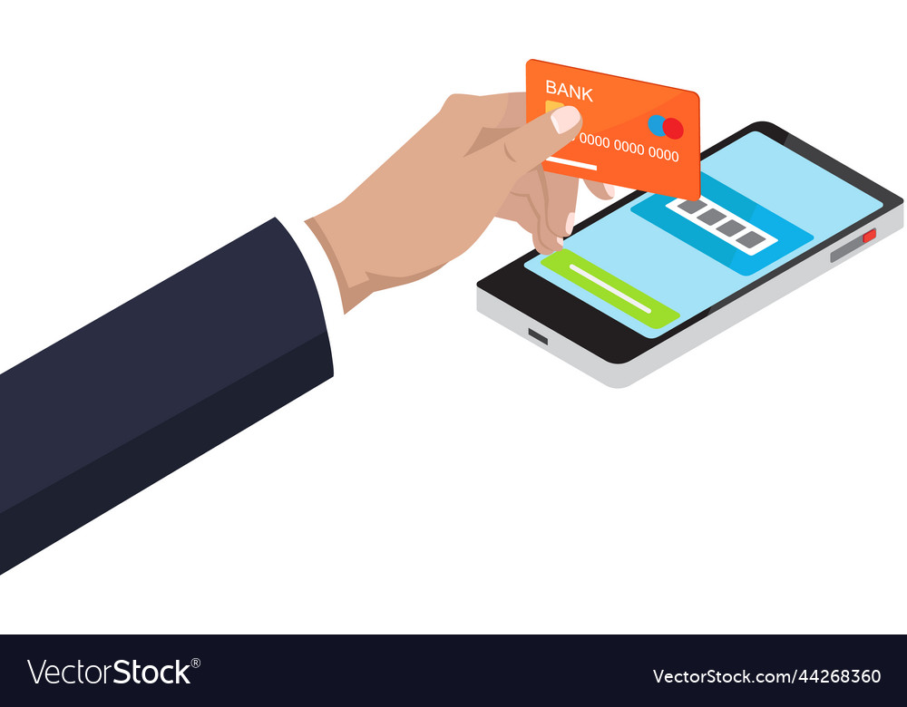Businessman is using program for banking man