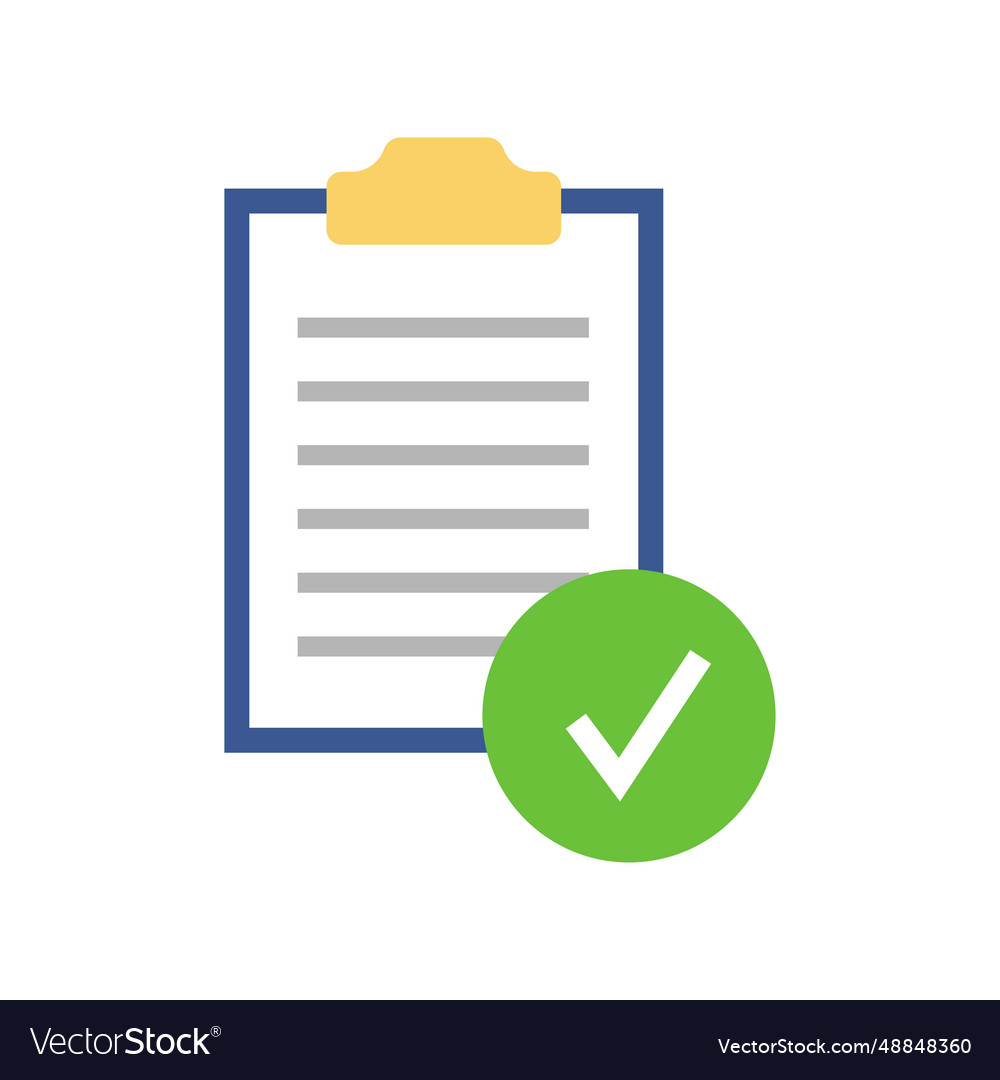 Clipboard icon checklist with check mark isolated vector image Clipboard icon checklist with check mark isolated