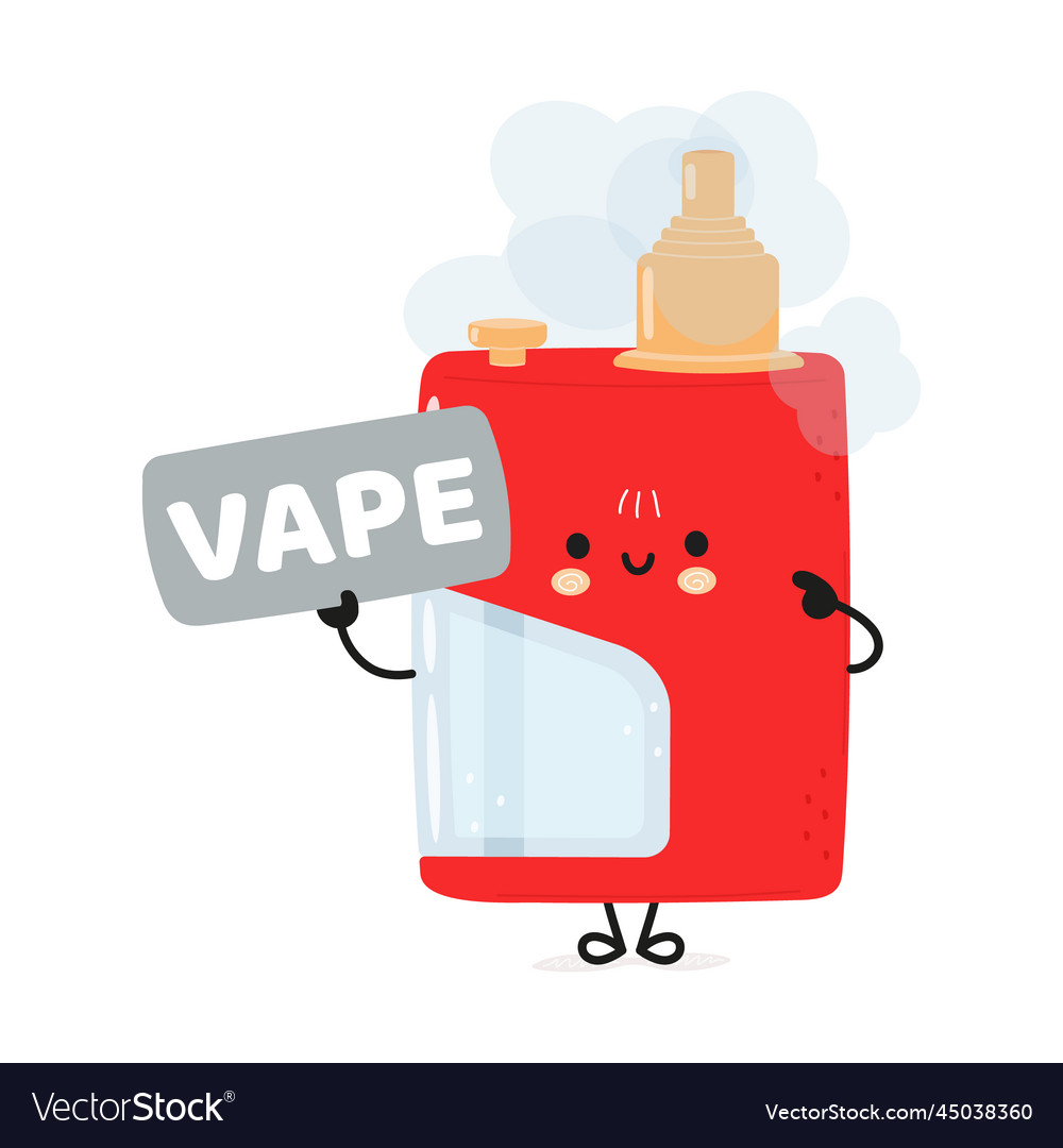 Cute funny vape poster character hand