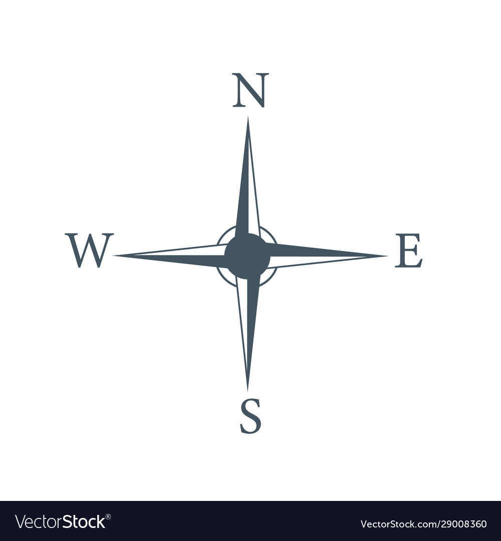 Four Cardinal Directions Or Cardinal Points Vector Image