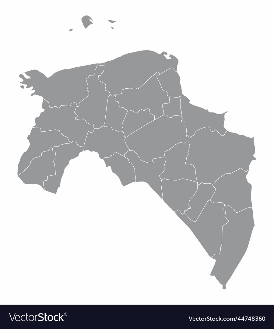 Groningen province administrative map Royalty Free Vector