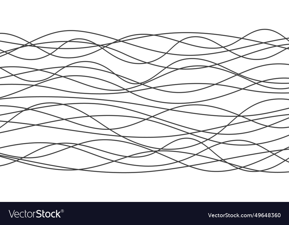Hand drawn lines abstract pattern wave simple vector image Hand drawn lines abstract pattern wave simple