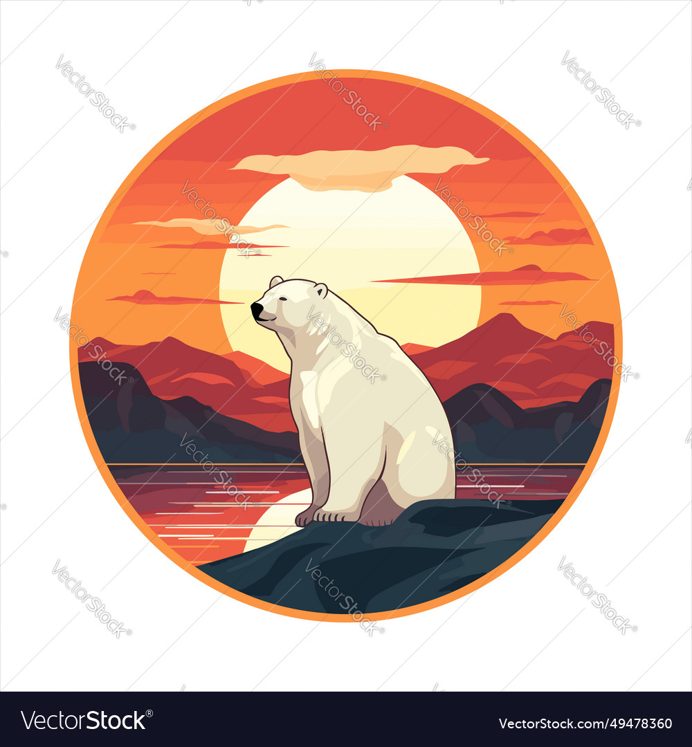 Polar bear colorful cartoon kawaii character