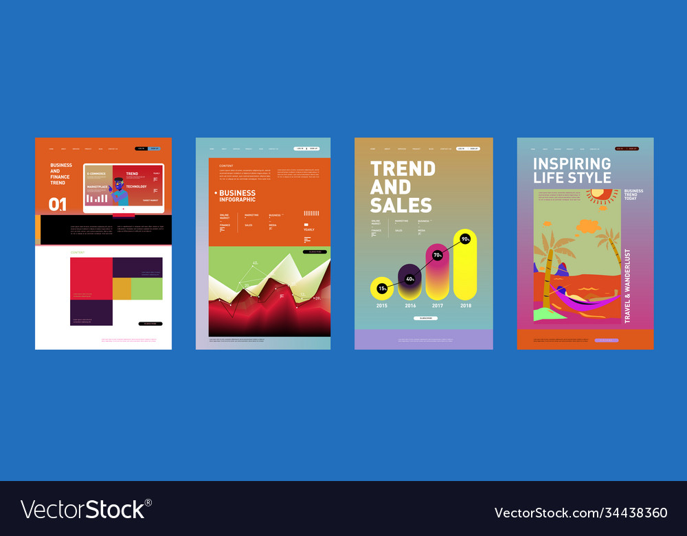 Presentation and website interface layout design Vector Image Presentation and website interface layout design