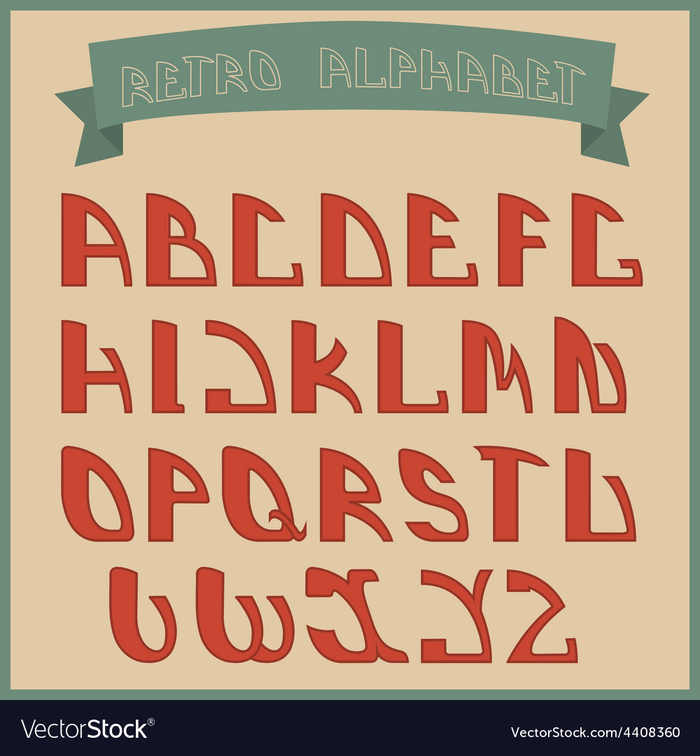 Retro styled font design elements