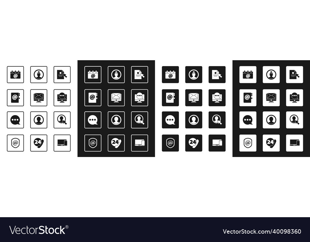 Set document and cursor monitor envelope address vector image Set document and cursor monitor envelope address