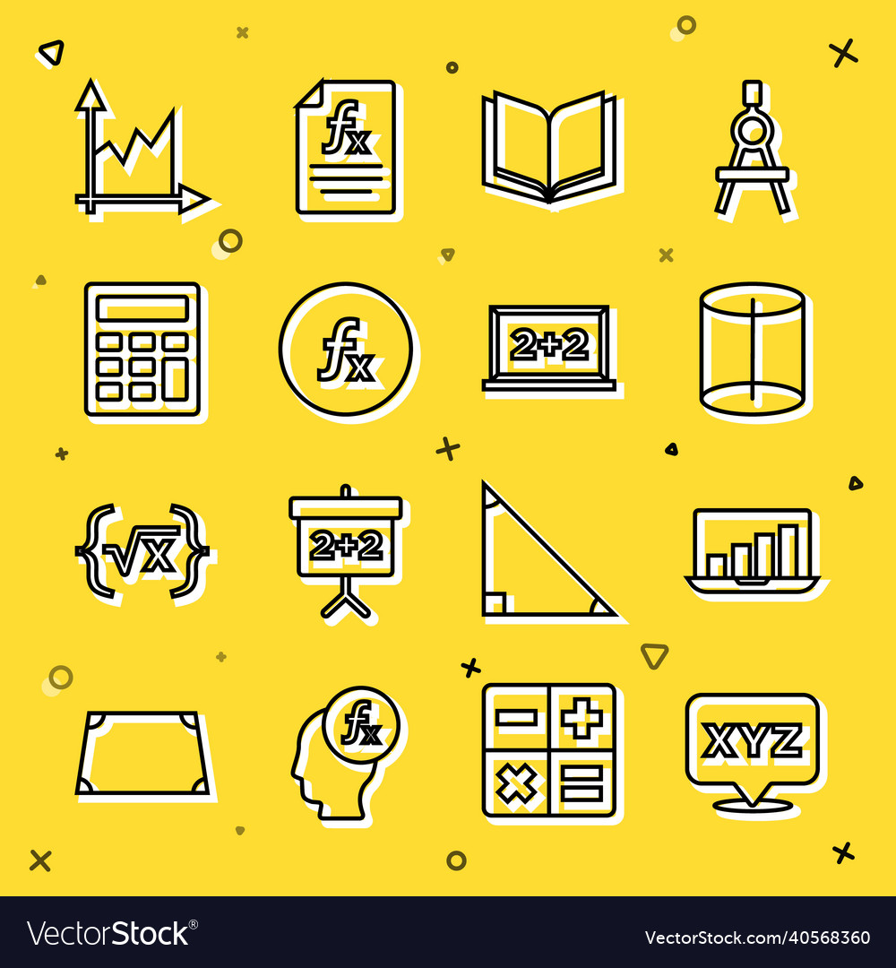 Set line xyz coordinate system laptop with graph vector image Set line xyz coordinate system laptop with graph